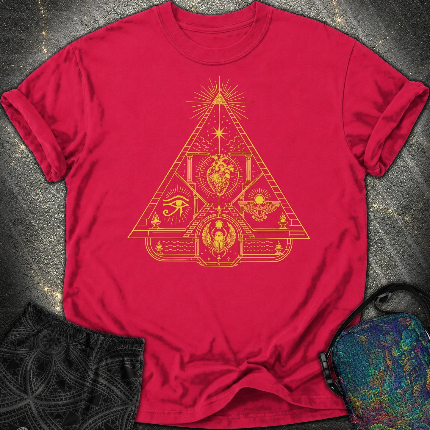 Mystic Pyramid of the Sacred Heart - Mystic Pyramid of the Sacred Heart Comfort T-Shirt - Red