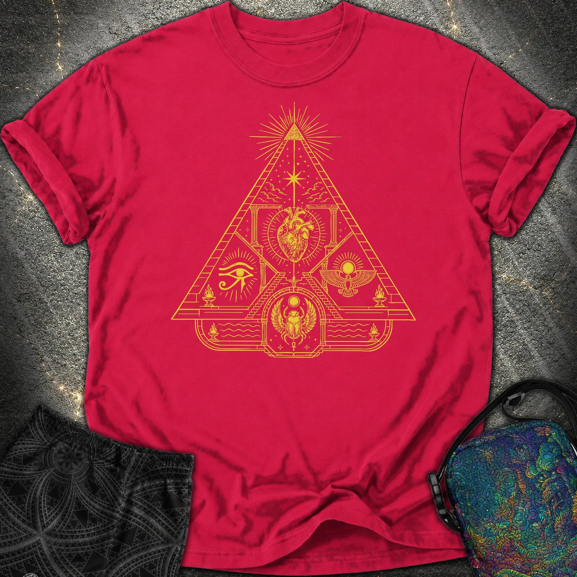 Mystic Pyramid of the Sacred Heart - Mystic Pyramid of the Sacred Heart Comfort T-Shirt - Red