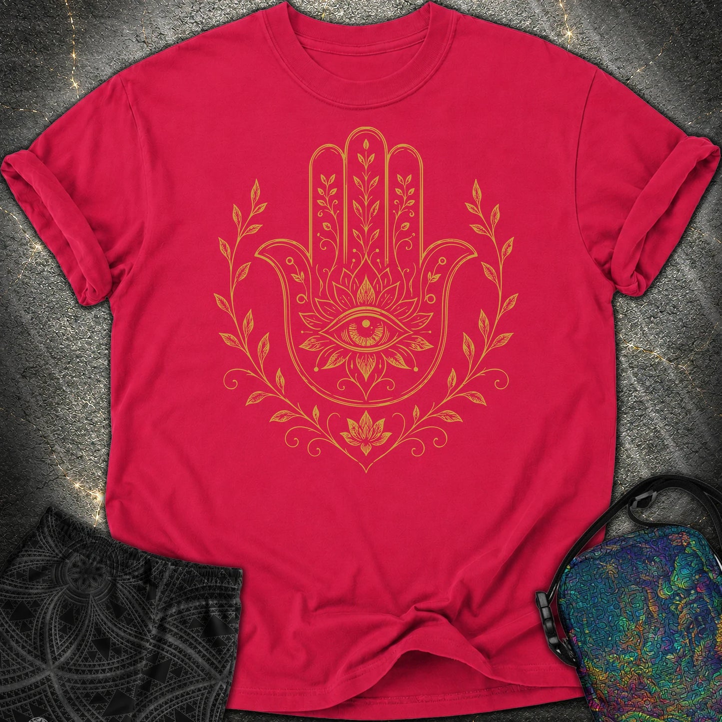 Hamsa Mandala - Hamsa Mandala Comfort T-Shirt - Red