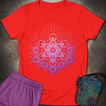 Metatron And Flower Connection - Metatron And Flower Connection Women's T-Shirt - Red