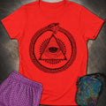 Ouroboros Eye of Providence Womens T-Shirt