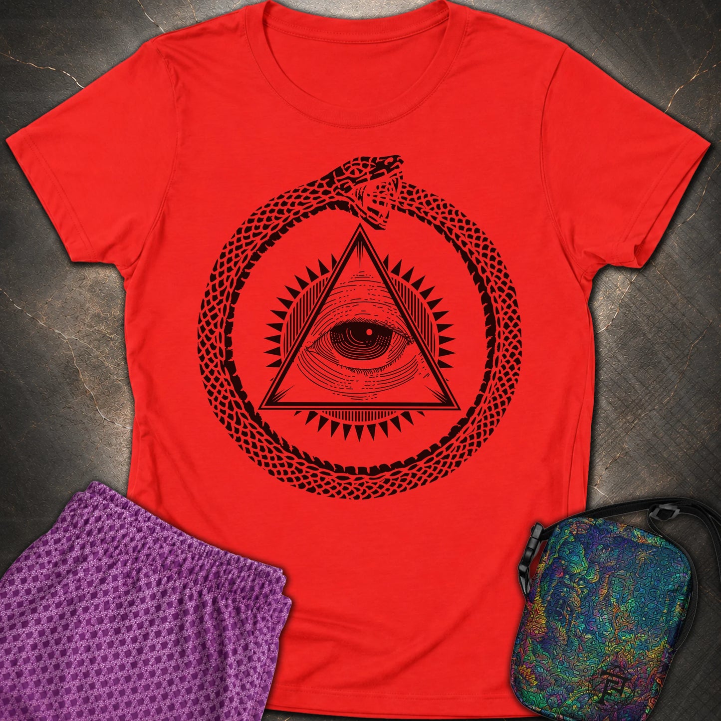 Ouroboros Eye of Providence - Ouroboros Eye of Providence Womens T-Shirt - Red