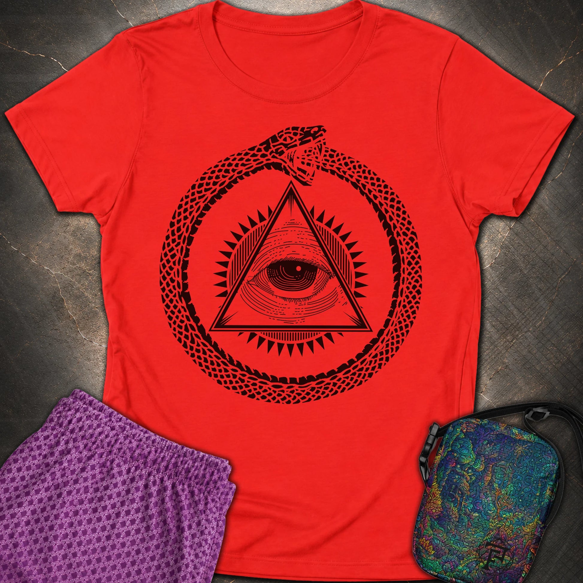 Ouroboros Eye of Providence - Ouroboros Eye of Providence Womens T-Shirt - Red