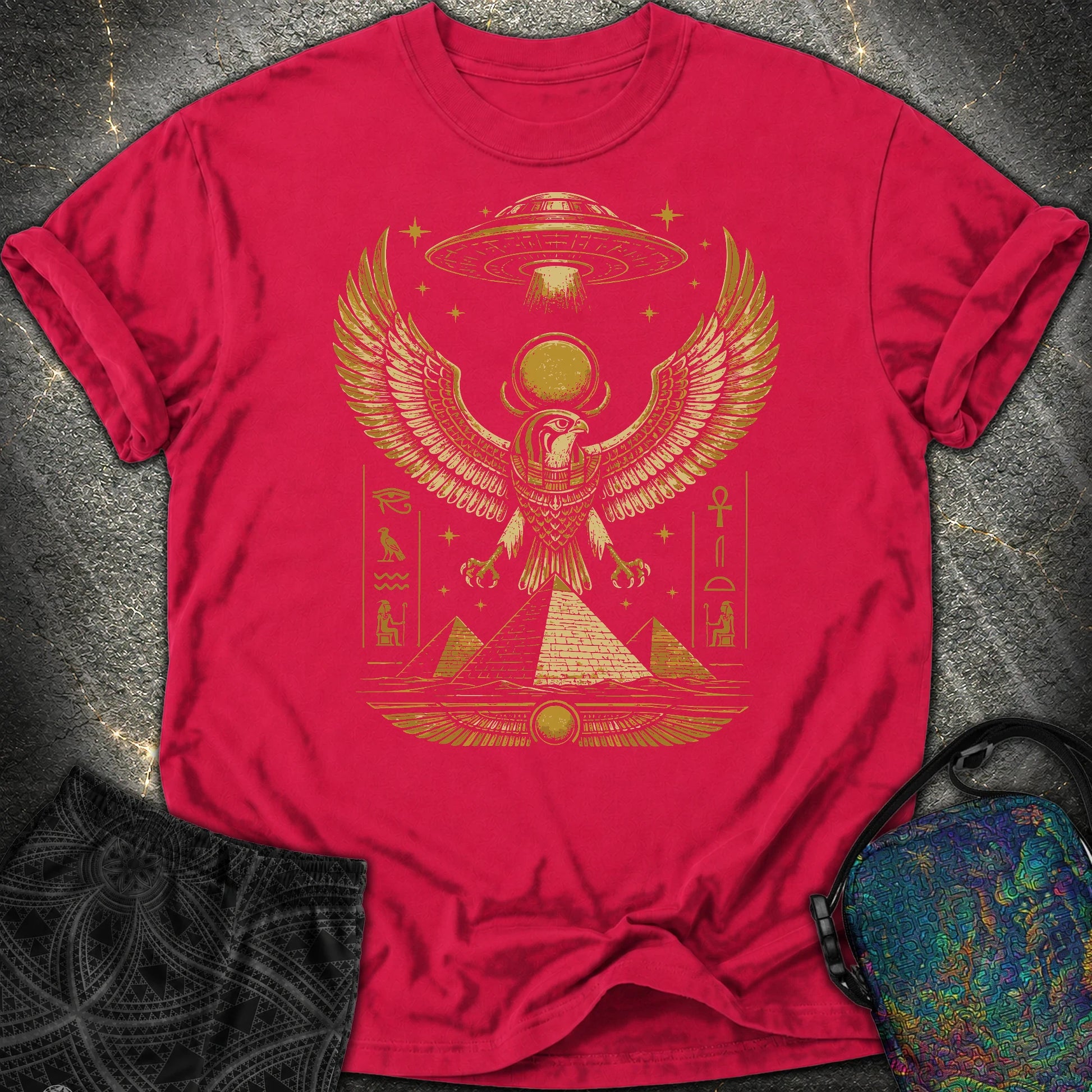 Falcon Guardian Beneath the Starship - Falcon Guardian Beneath the Starship Comfort T-Shirt - Red