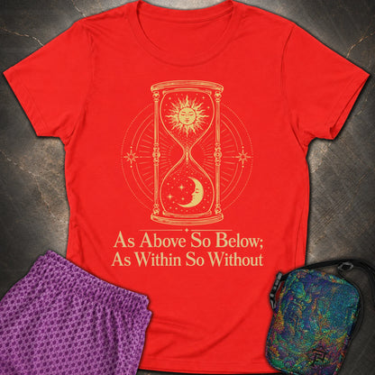 As Above So Below Hourglass - As Above So Below Hourglass Womens T-Shirt - Red