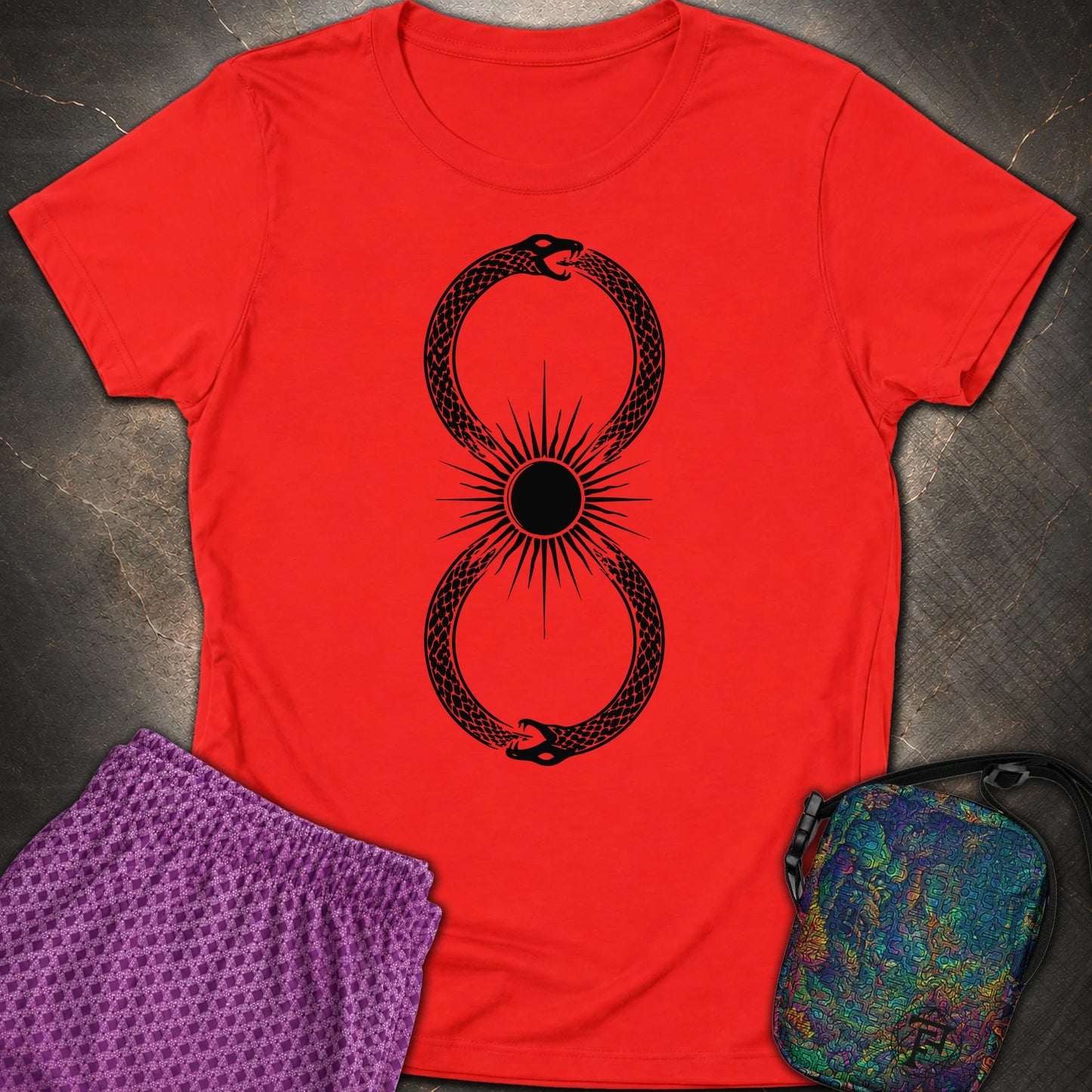 Ouroboros Sun - Ouroboros Sun Womens T-Shirt - Red
