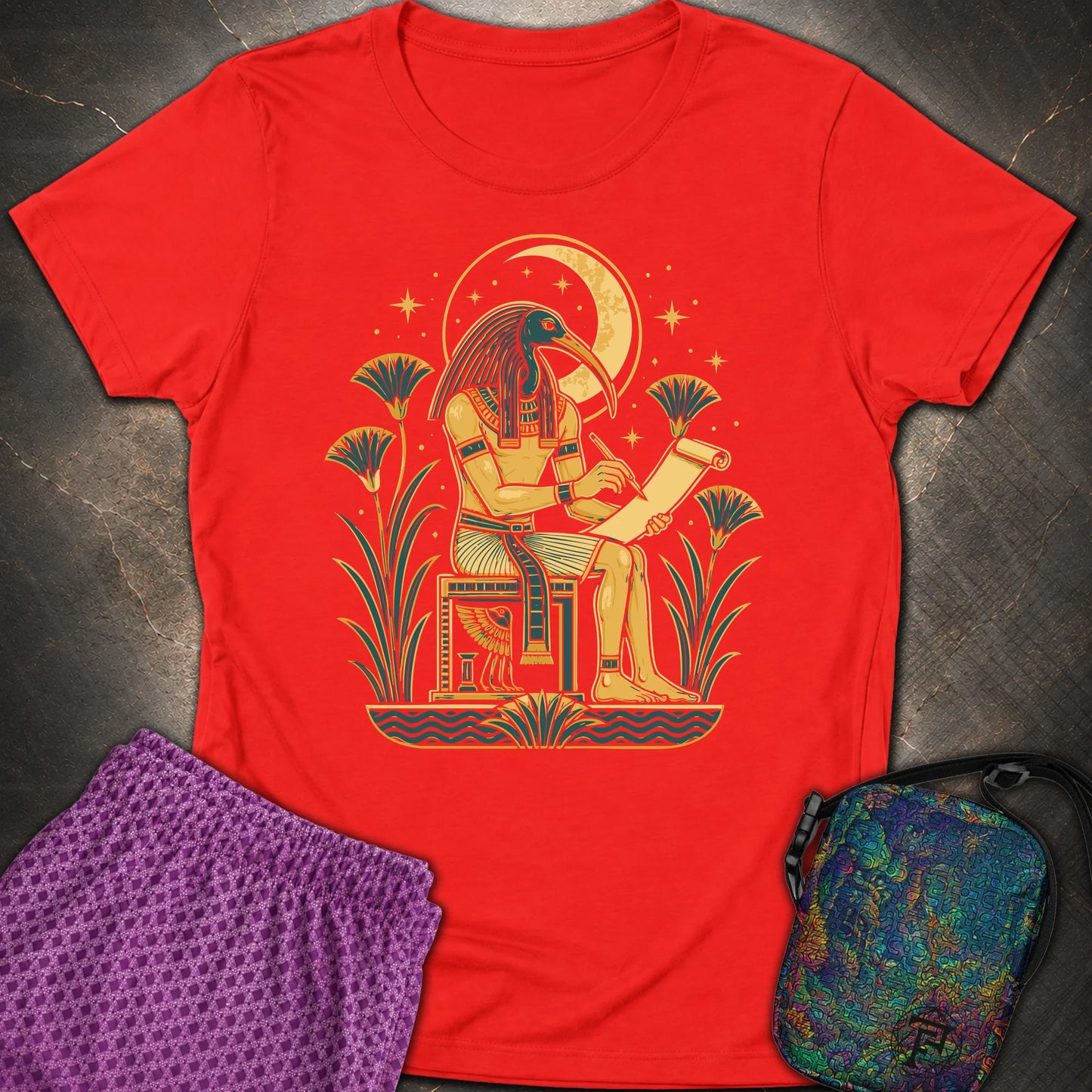 Moonlit Ibis Scribe - Moonlit Ibis Scribe Womens T-Shirt - Red