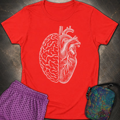 Heart Brain - Heart Brain Womens T-Shirt - Red