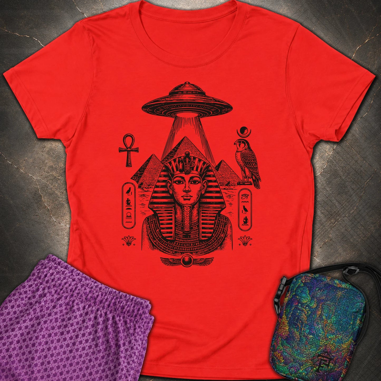 Pharaoh Under the Alien Light - Pharaoh Under the Alien Light Womens T-Shirt - Red