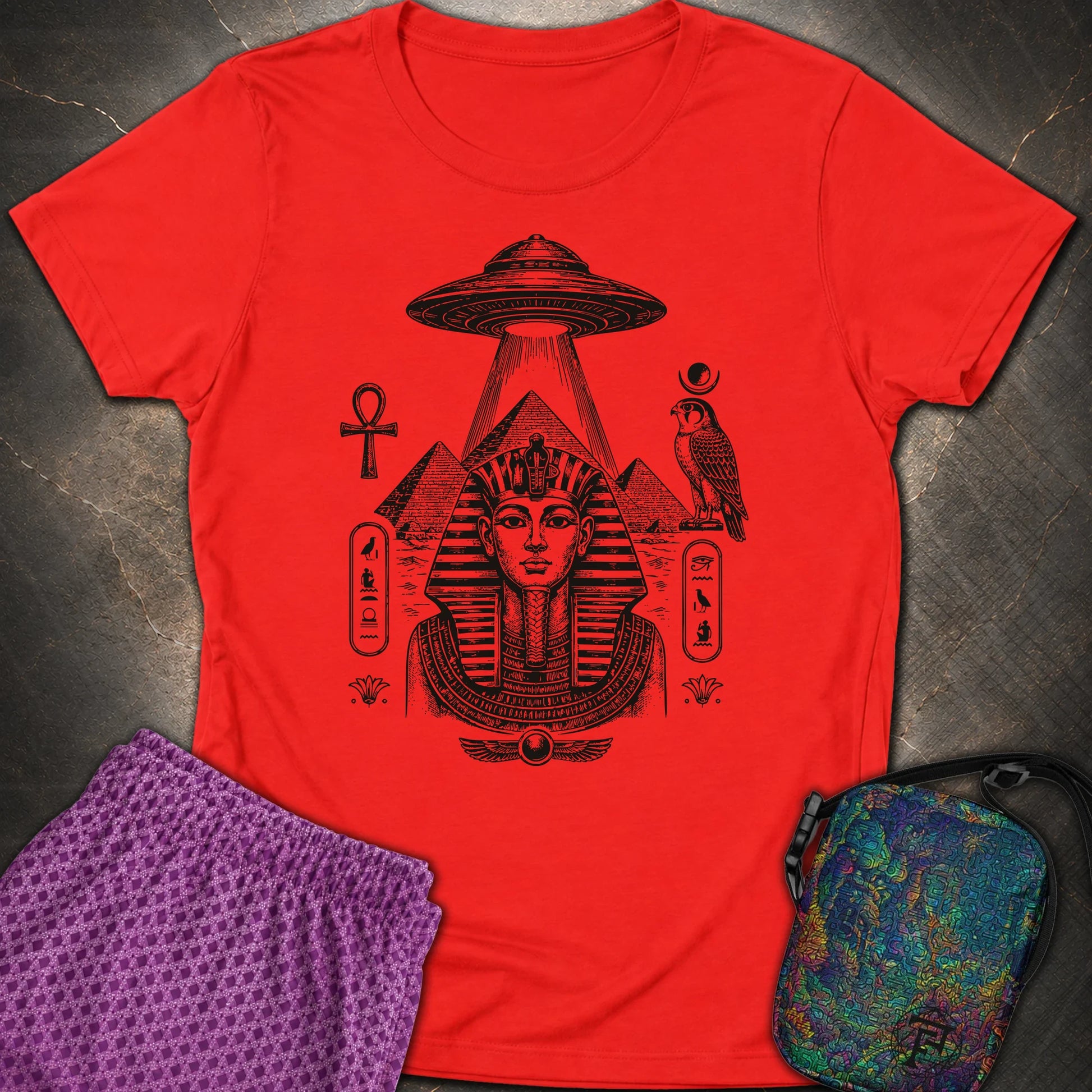 Pharaoh Under the Alien Light - Pharaoh Under the Alien Light Womens T-Shirt - Red