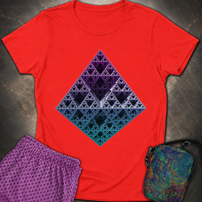 Sierpinski 3D Fractal T-Shirt - Sierpinski 3D Fractal Womens T-Shirt - Red