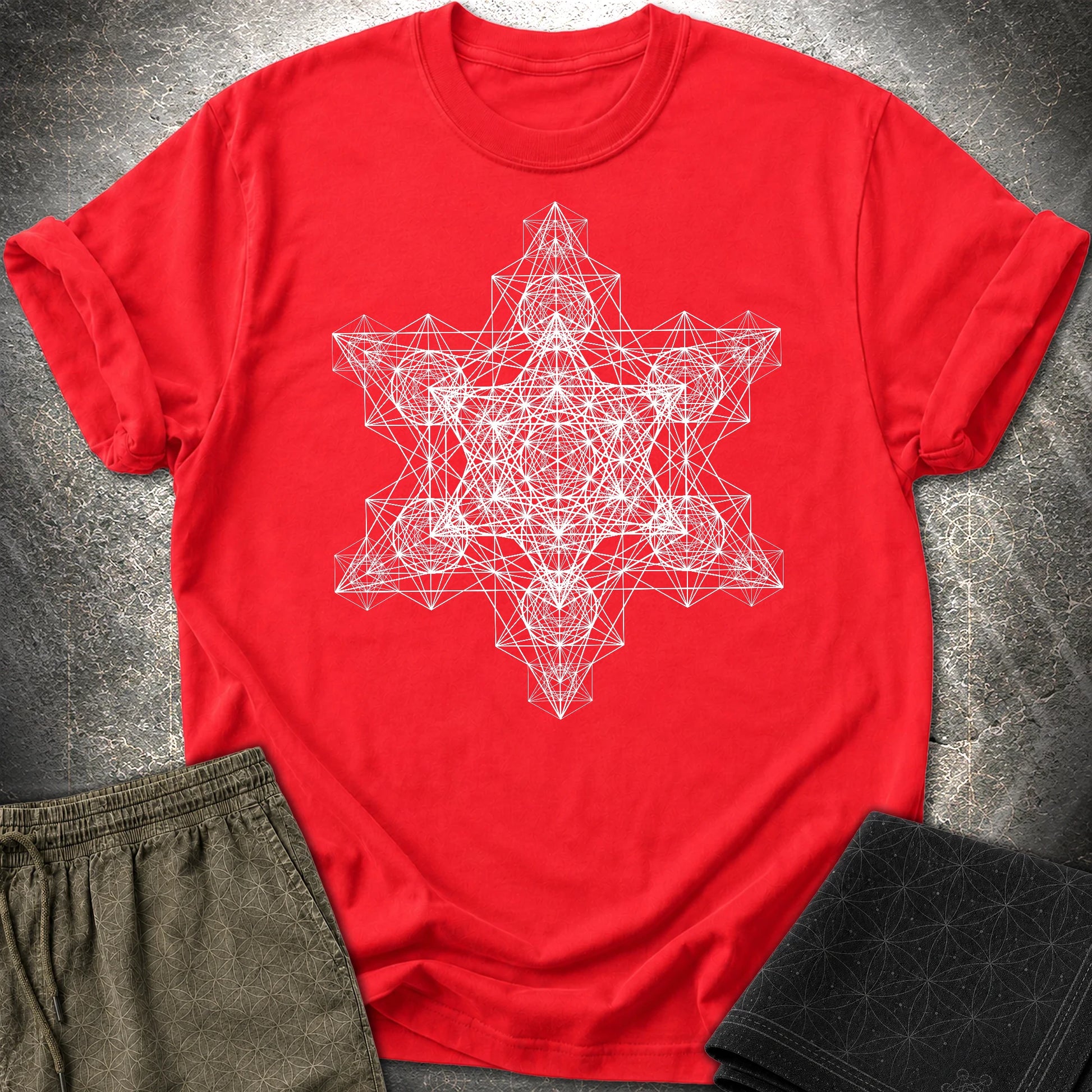 Metatron Fractal Star T-Shirt - Metatron Fractal Star T-Shirt - Red
