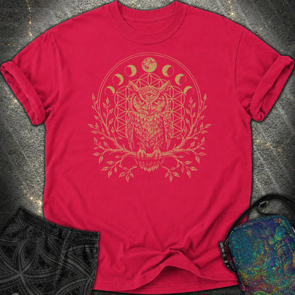 Owl Flower Of Life - Owl Flower Of Life Comfort T-Shirt - Red
