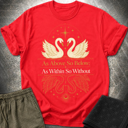 As Above So Below Swans - As Above So Below Swans T-Shirt - Red
