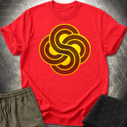 Crop Circle Flow T-Shirt - Crop Circle Flow T-Shirt - Red