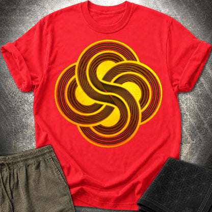Crop Circle Flow T-Shirt - Crop Circle Flow T-Shirt - Red