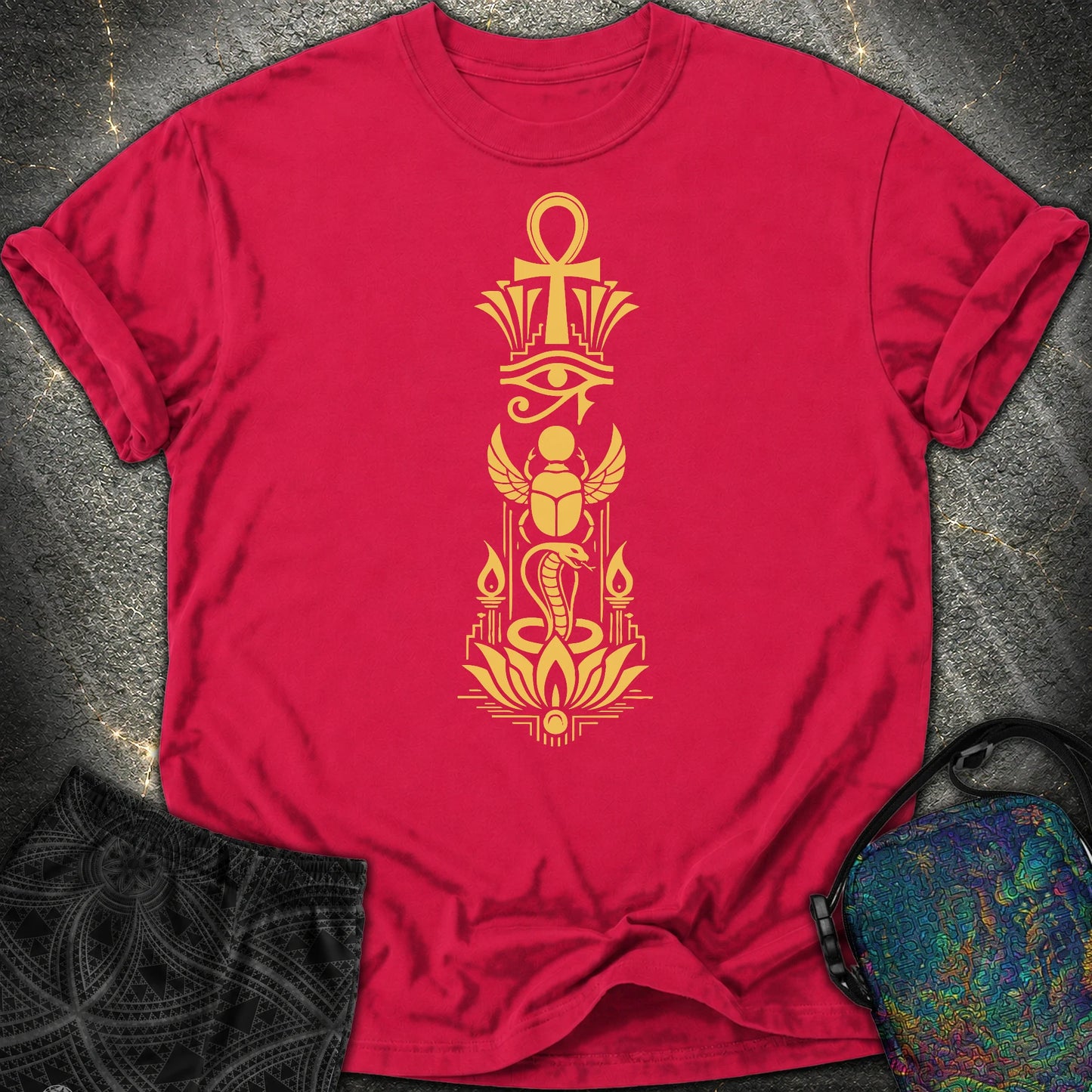 Sacred Symbols of Eternal Life - Sacred Symbols of Eternal Life Comfort T-Shirt - Red