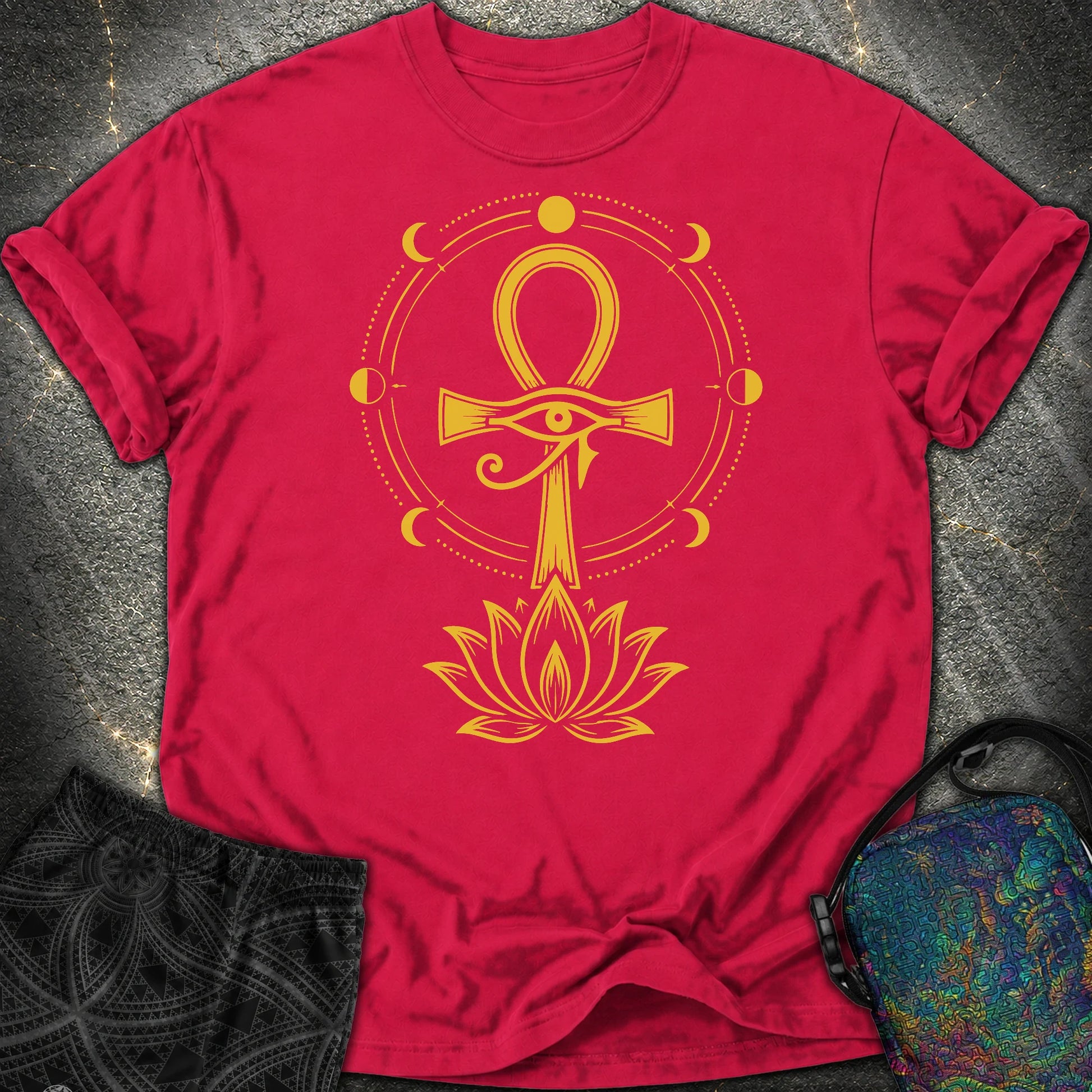 Eye of Life Above Lotus - Eye of Life Above Lotus Comfort T-Shirt - Red