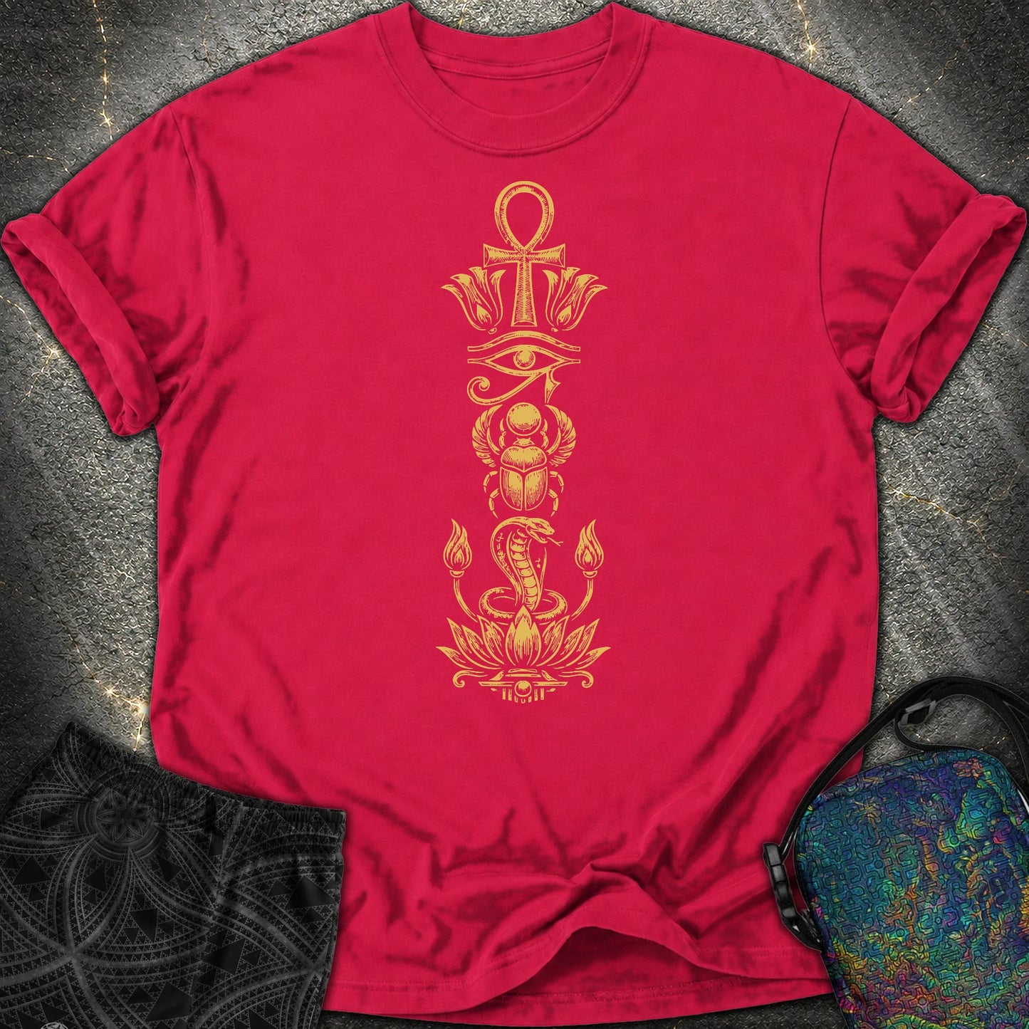Ancient Egyptian Symbol Totem - Ancient Egyptian Symbol Totem Comfort T-Shirt - Red