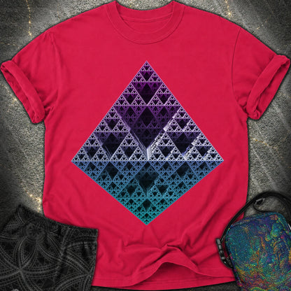 Sierpinski 3D Fractal T-Shirt - Sierpinski 3D Fractal Comfort T-Shirt - Red