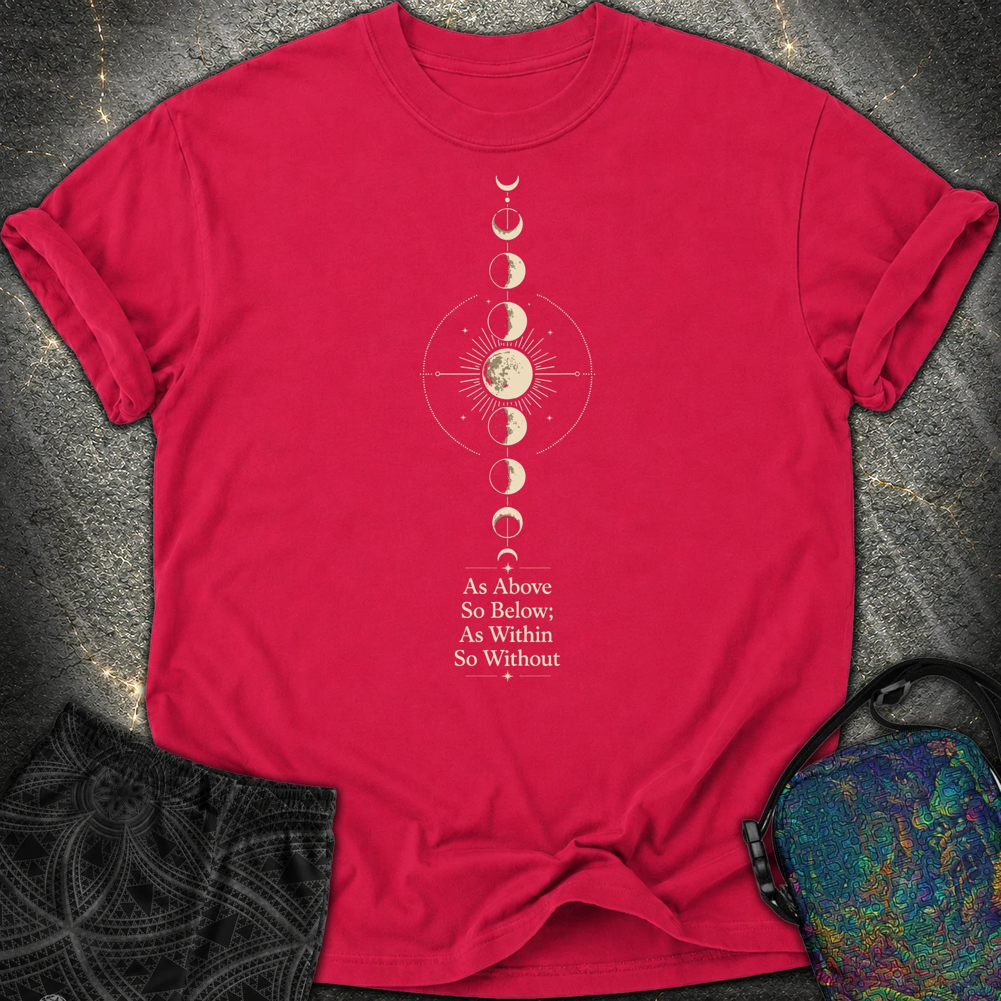 As Above So Below Moon - As Above So Below Moon Comfort T-Shirt - Red