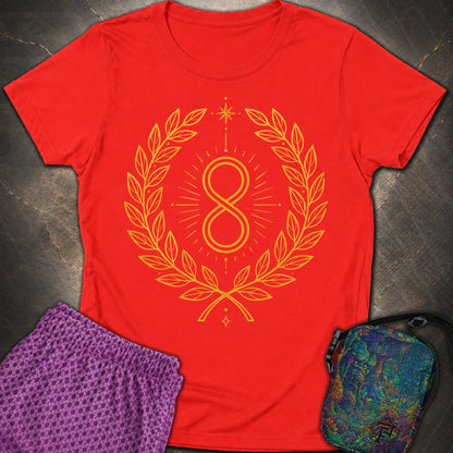 888 Infinity Wreath Unisex Womens T-Shirt - 888 Infinity Wreath Unisex Womens T-Shirt - Red