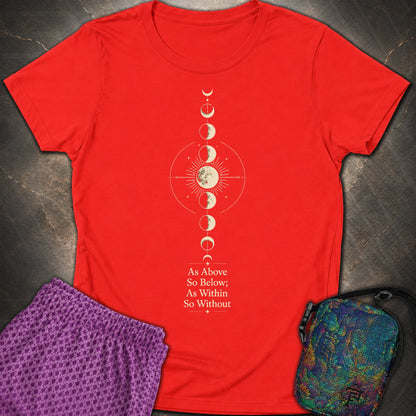 As Above So Below Moon - As Above So Below Moon Womens T-Shirt - Red