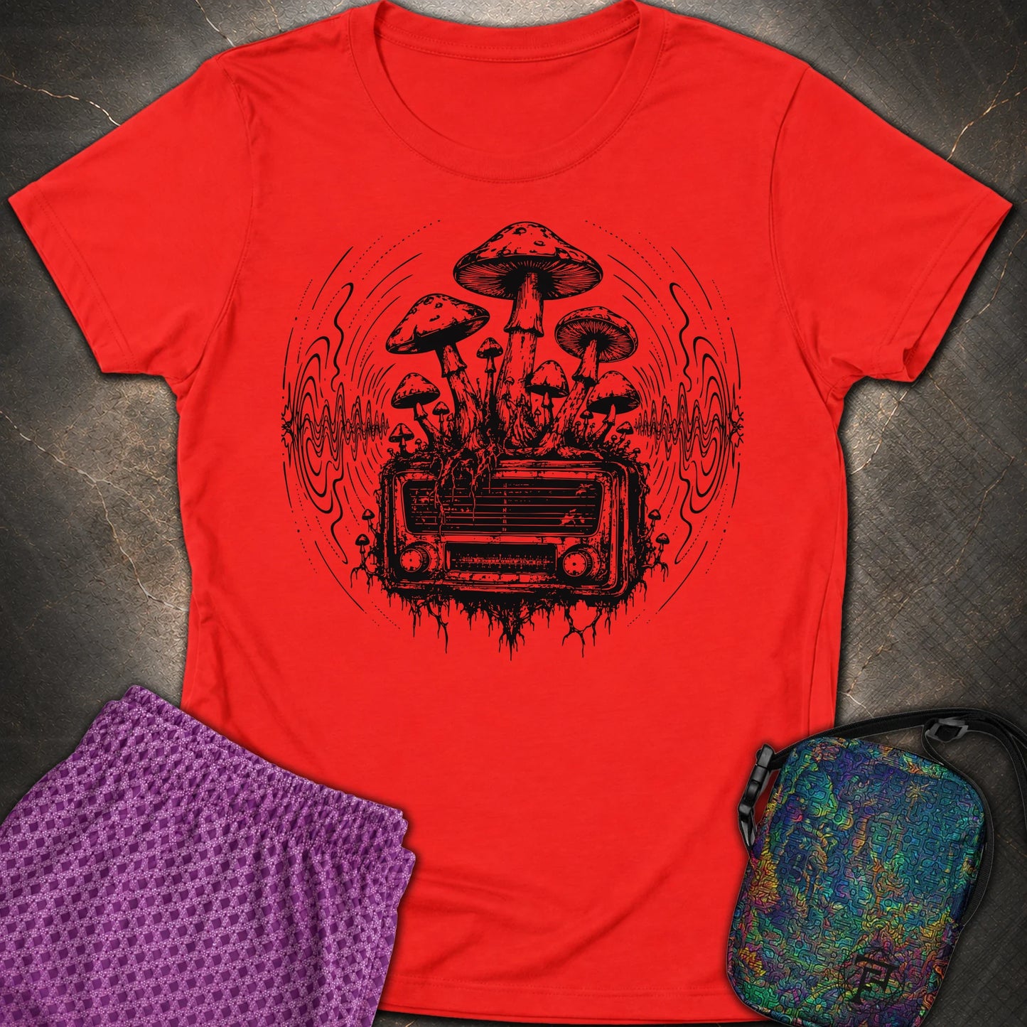 Mushroom Radio - Mushroom Radio Womens T-Shirt - Red