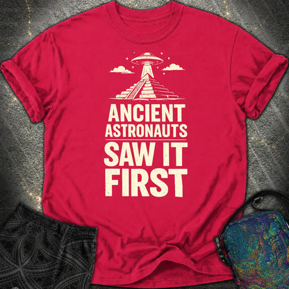 Ancient Astronaut Saw It First - Ancient Astronaut Saw It First Comfort T-Shirt - Red
