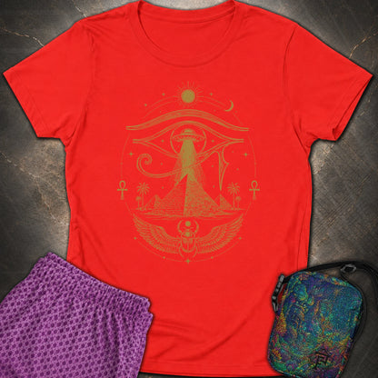 Ancient Eye Over the Pyramids - Ancient Eye Over the Pyramids Womens T-Shirt - Red