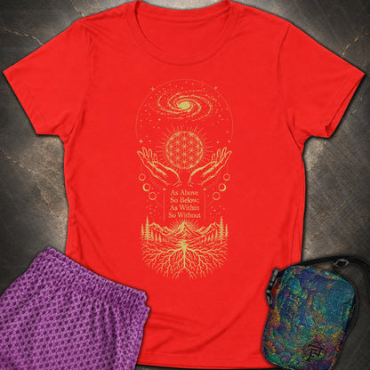 As Above So Below Flower Of Life - As Above So Below Flower Of Life Womens T-Shirt - Red