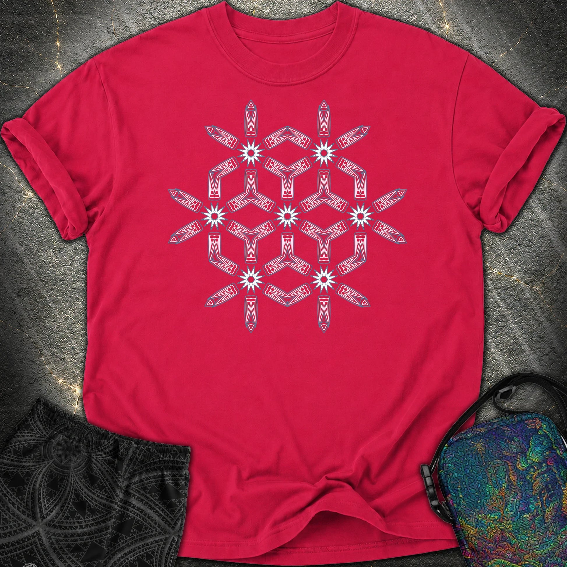 Tribal Geometry - Tribal Geometry Comfort T-Shirt - Red