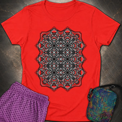 Monochrome Geometric Nexus - Monochrome Geometric Nexus Womens T-Shirt - Red