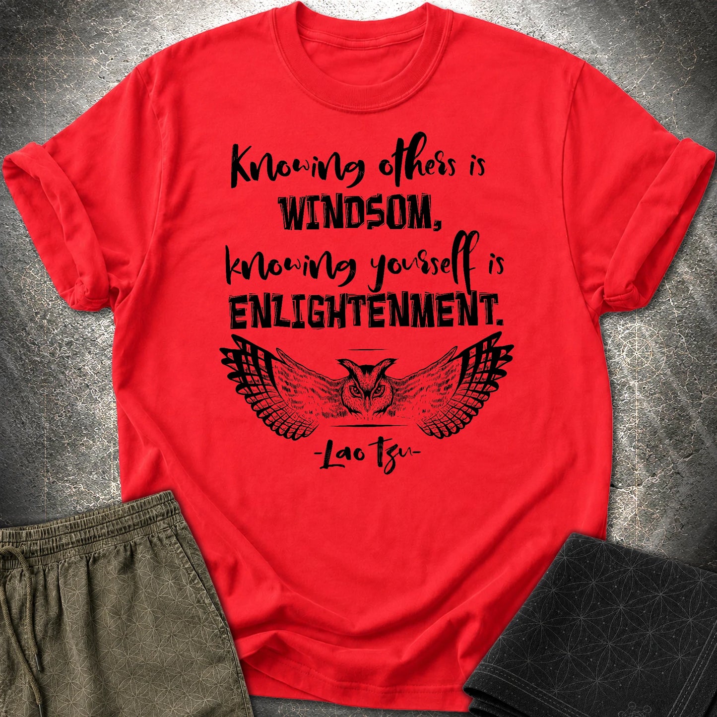 Lao Tzu EnlightenmentT-Shirt - Lao Tzu EnlightenmentT-Shirt - Red