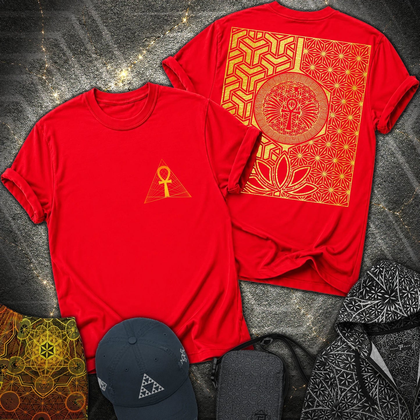 Ankh Egypt 2 Sided T-Shirt - Ankh Egypt 2 Sided T-Shirt - Red