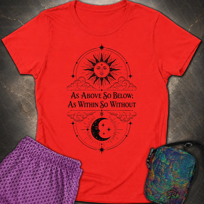 As Above So Below Sun Moon - As Above So Below Sun Moon Womens T-Shirt - Red