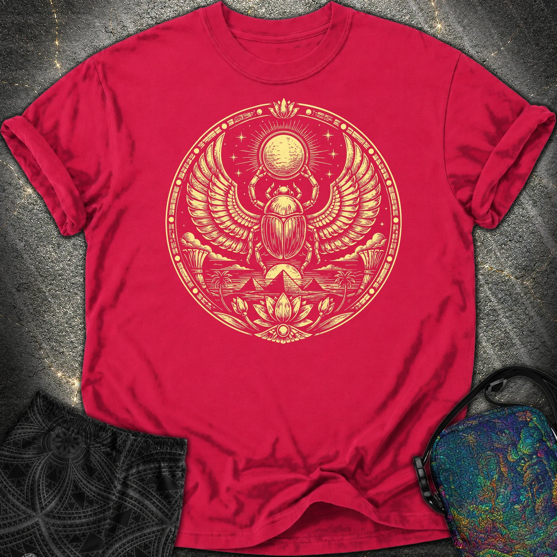 Winged Scarab of the Sun - Winged Scarab of the Sun Comfort T-Shirt - Red