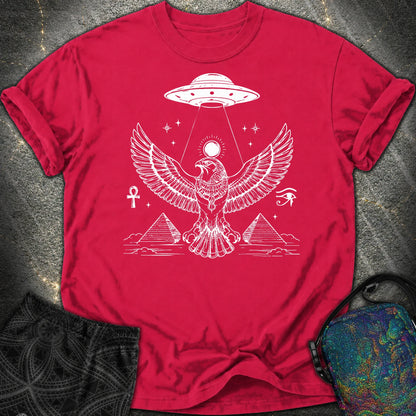 Solar Falcon Beneath the Starship - Solar Falcon Beneath the Starship Comfort T-Shirt - Red