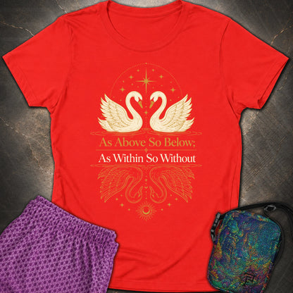 As Above So Below Swans - As Above So Below Swans Womens T-Shirt - Red