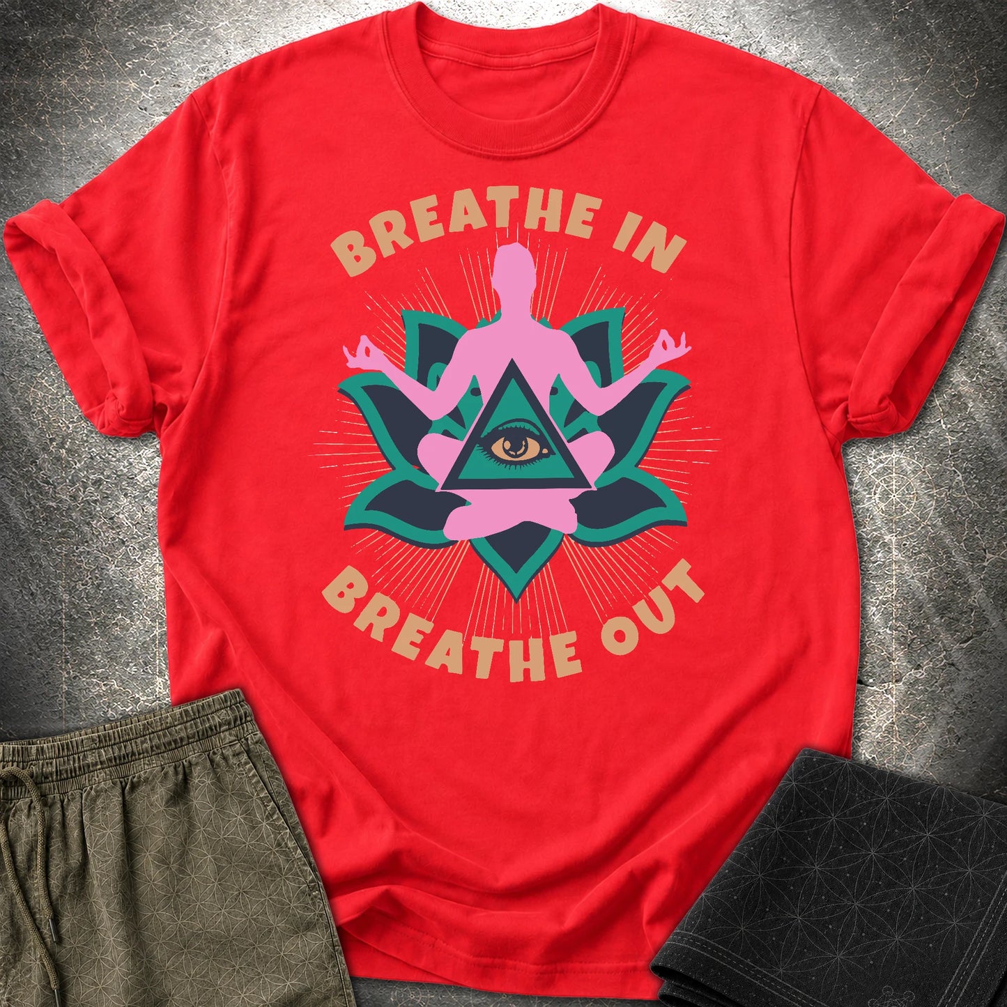 Breathe In Breathe Out T-Shirt - Breathe In Breathe Out T-Shirt - Red