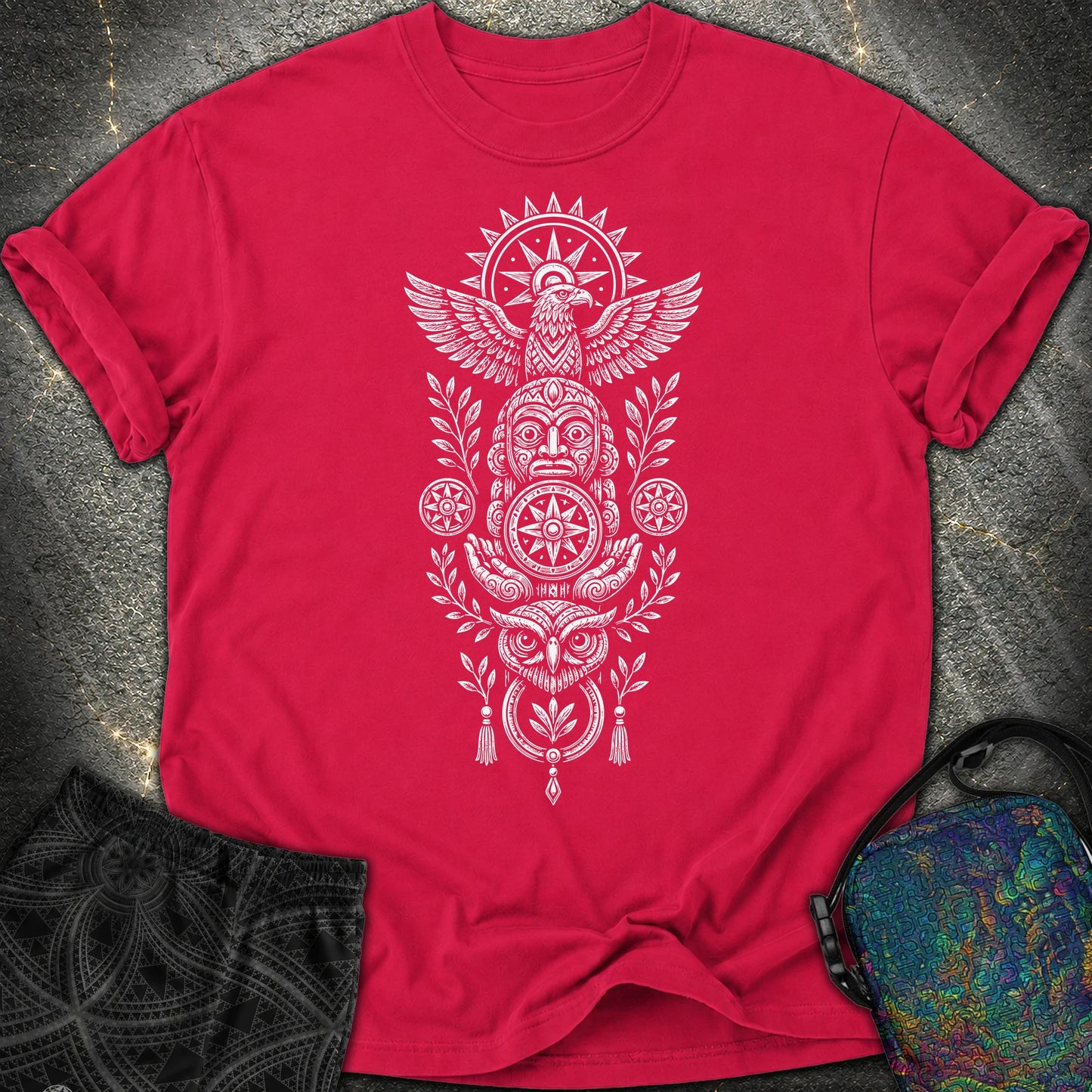 Totem White - Totem White Comfort T-Shirt - Red