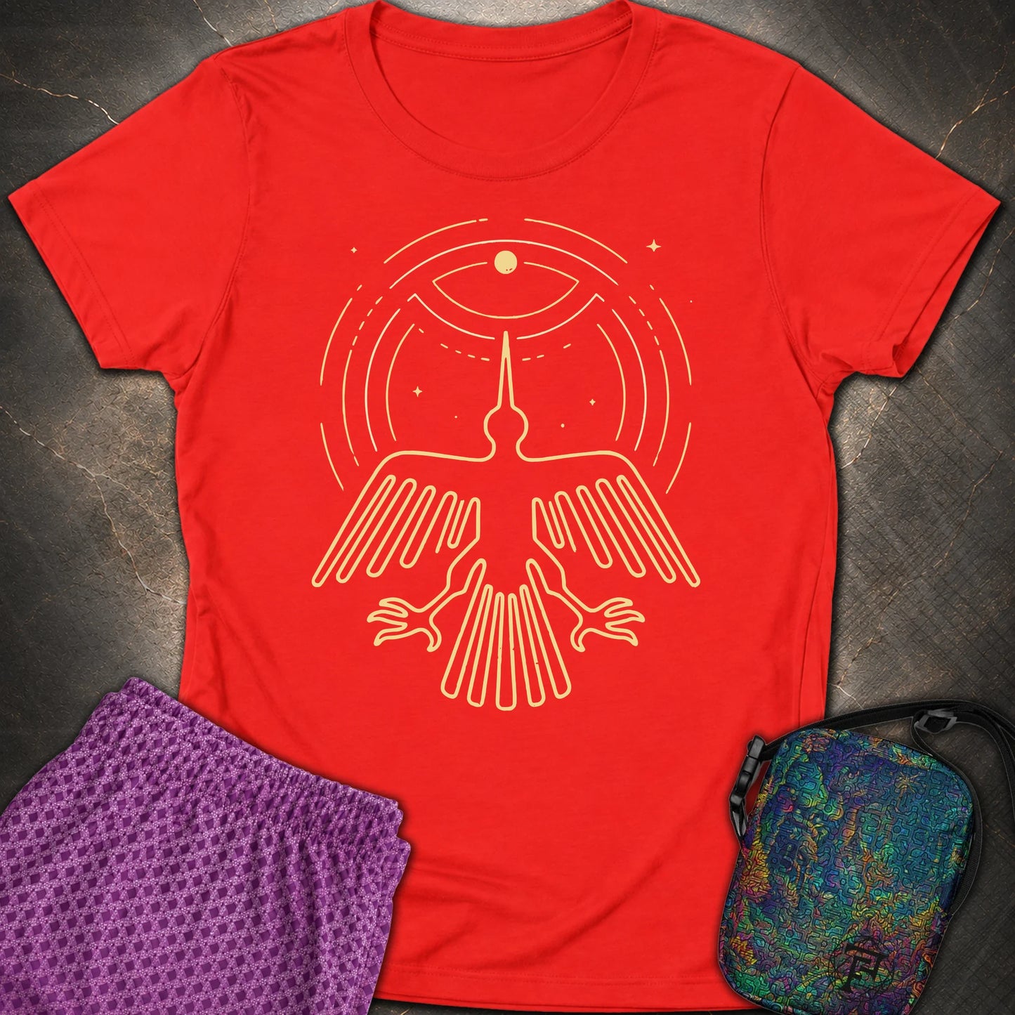 Geoglif Ptaka - Geoglif Ptaka Womens T-Shirt - Red