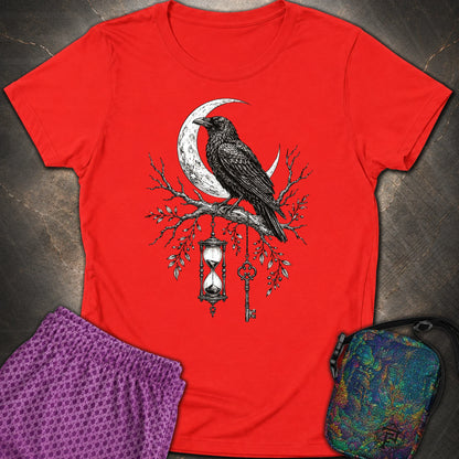Crow Hourglass Key - Crow Hourglass Key Womens T-Shirt - Red