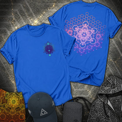Metatron And Flower Connection Comfort 2 Sided T-Shirt - Metatron And Flower Connection 2 Sided T-Shirt - Royal