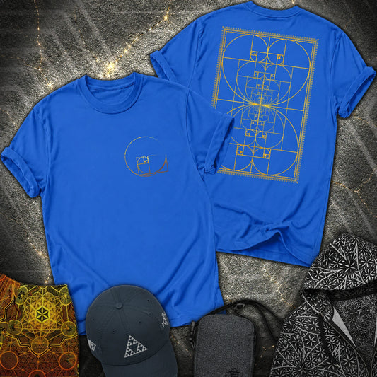 Golden Ratio Spiral 2 Sided T-Shirt - Golden Ratio Spiral 2 Sided T-Shirt - Royal