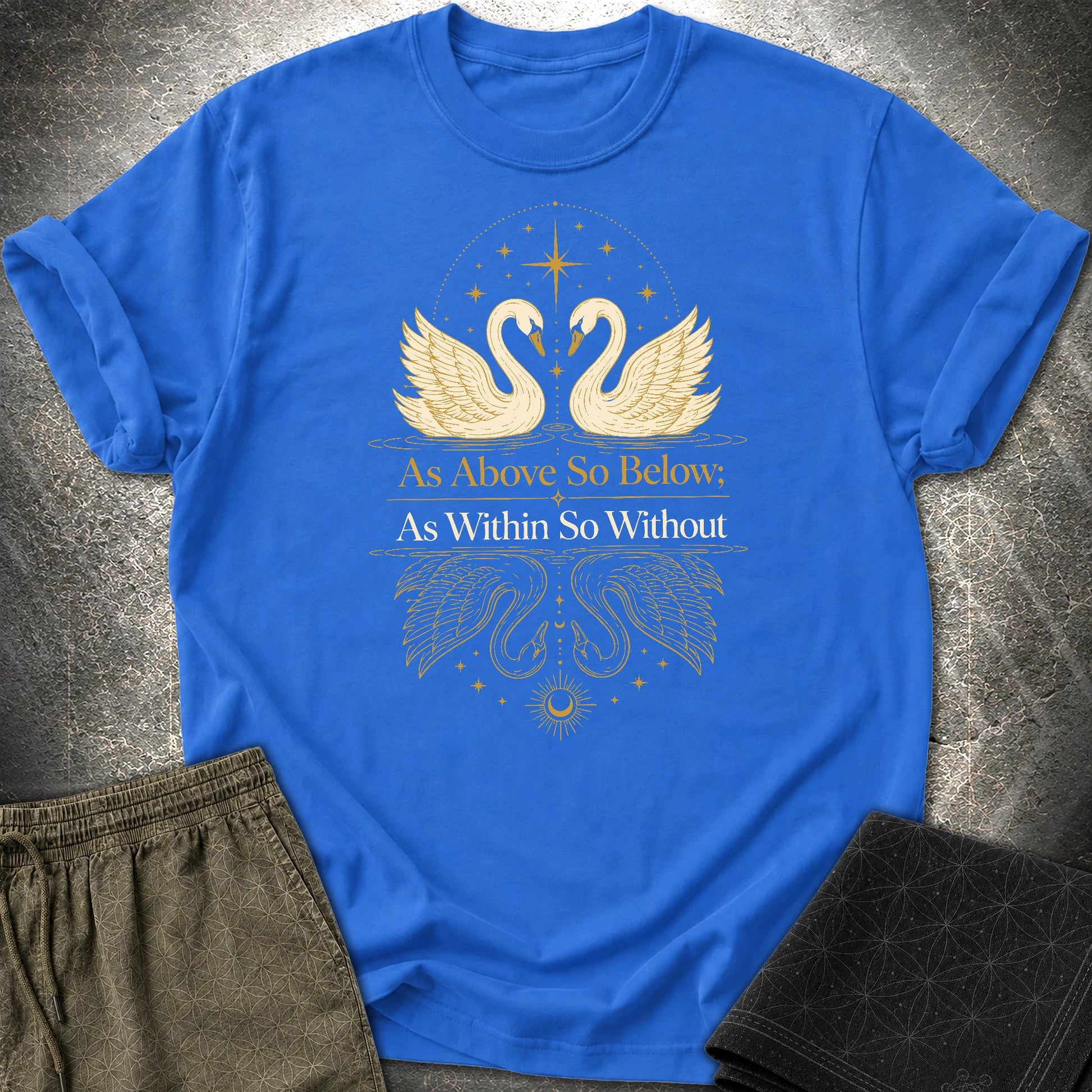As Above So Below Swans T-Shirt - As Above So Below Swans T-Shirt - Royal