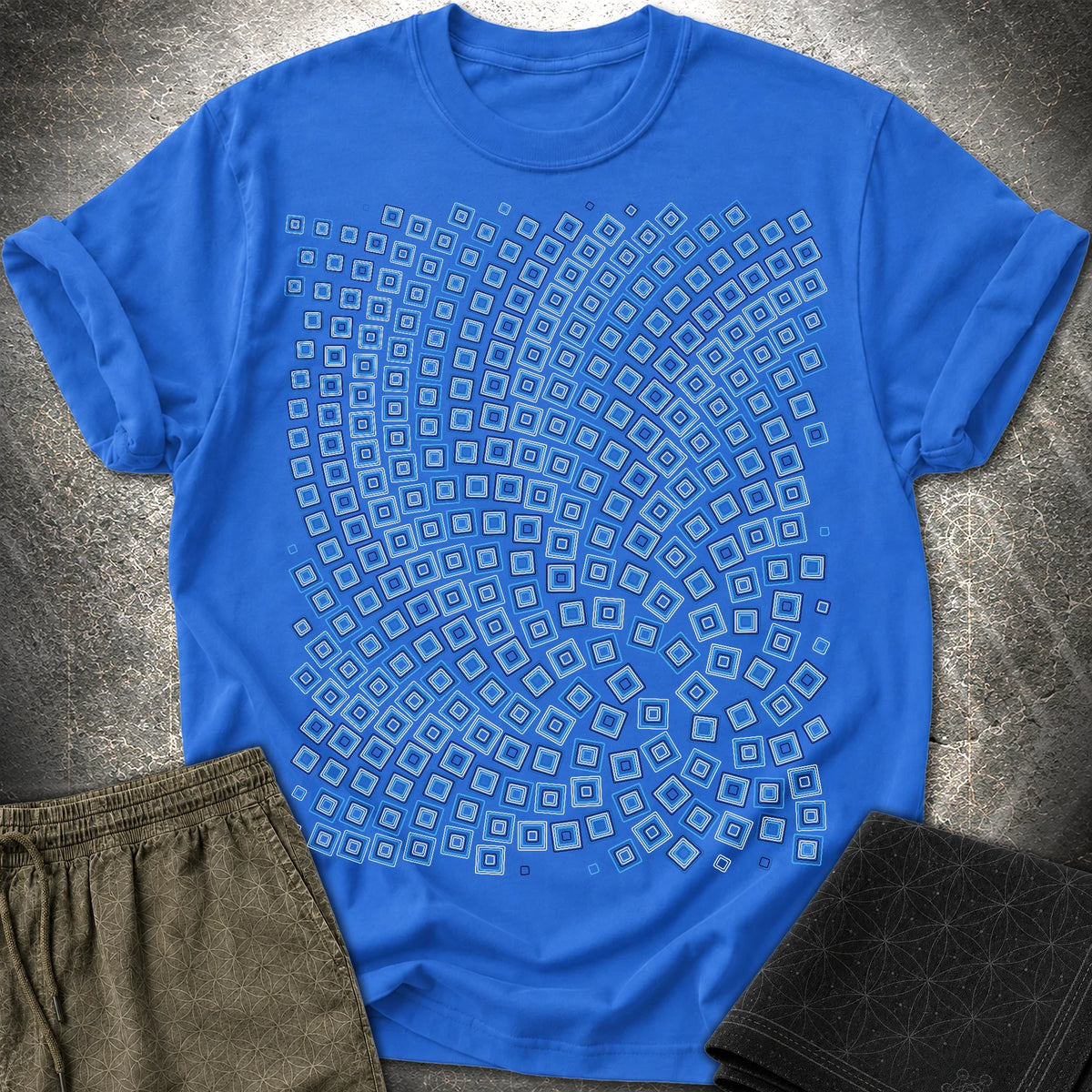 Golden Ratio Fibonacci Spiral Geometric Math Art T-Shirt - Golden Ratio Fibonacci Spiral Geometric Math Art T-Shirt - Royal