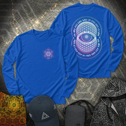 Alan Watts Universe 2 Sided - Alan Watts Universe 2 Sided Long Sleeve Shirt - Royal