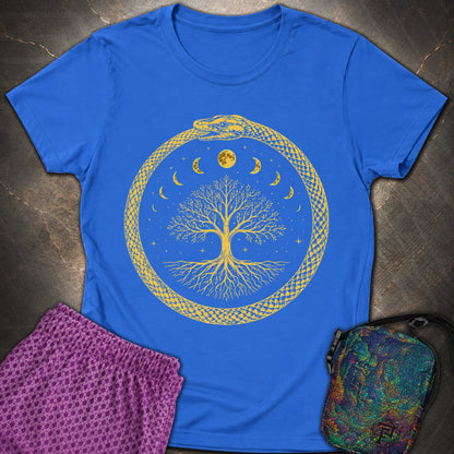 Ouroboros Moon Tree Unisex Womens T-Shirt - Ouroboros Moon Tree Unisex Womens T-Shirt - Royal
