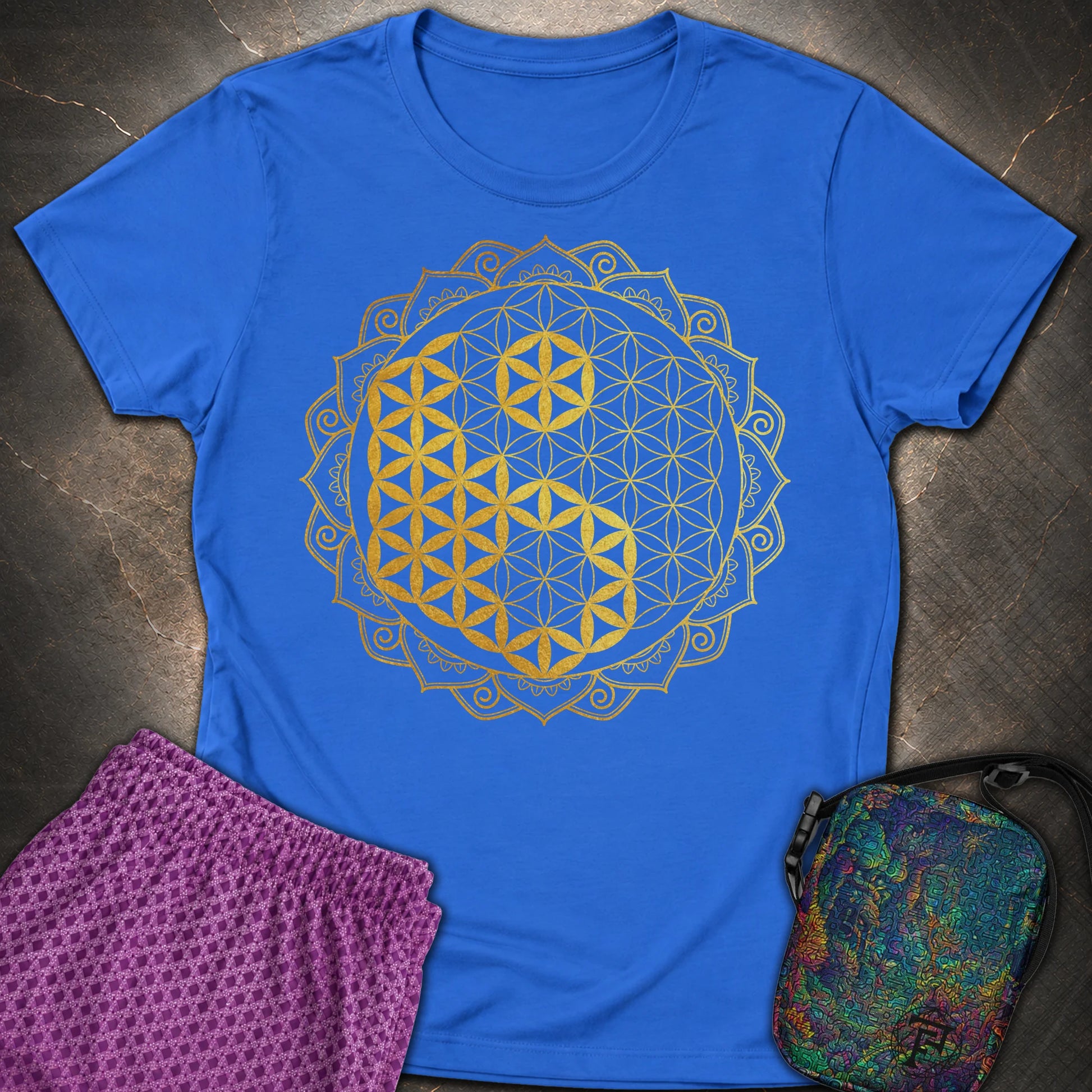 Yin Yang Gold Mandala - Yin Yang Gold Mandala Womens T-Shirt - Royal